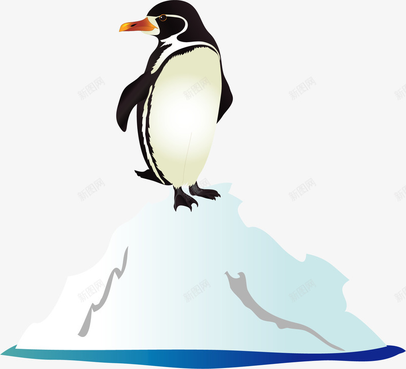 手绘冰山上的企鹅矢量图ai免抠素材_新图网 https://ixintu.com 冰山上的企鹅 南极 手绘 矢量图