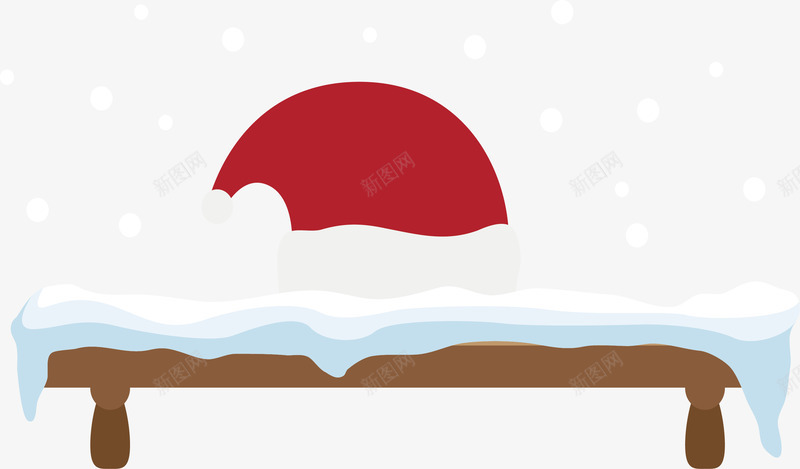 可爱圣诞节圣诞帽木板矢量图ai免抠素材_新图网 https://ixintu.com 冬天大雪 圣诞帽 圣诞节 矢量png 置物架 落雪置物架 矢量图