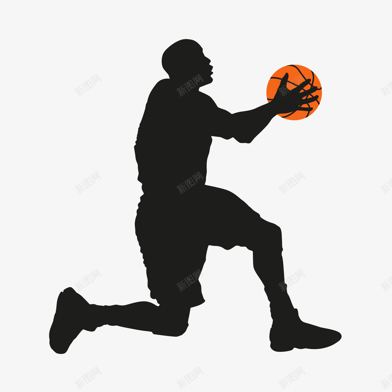 篮球男子剪影图标png_新图网 https://ixintu.com 上楼 人物 剪影 男子 篮球 运动 运动员