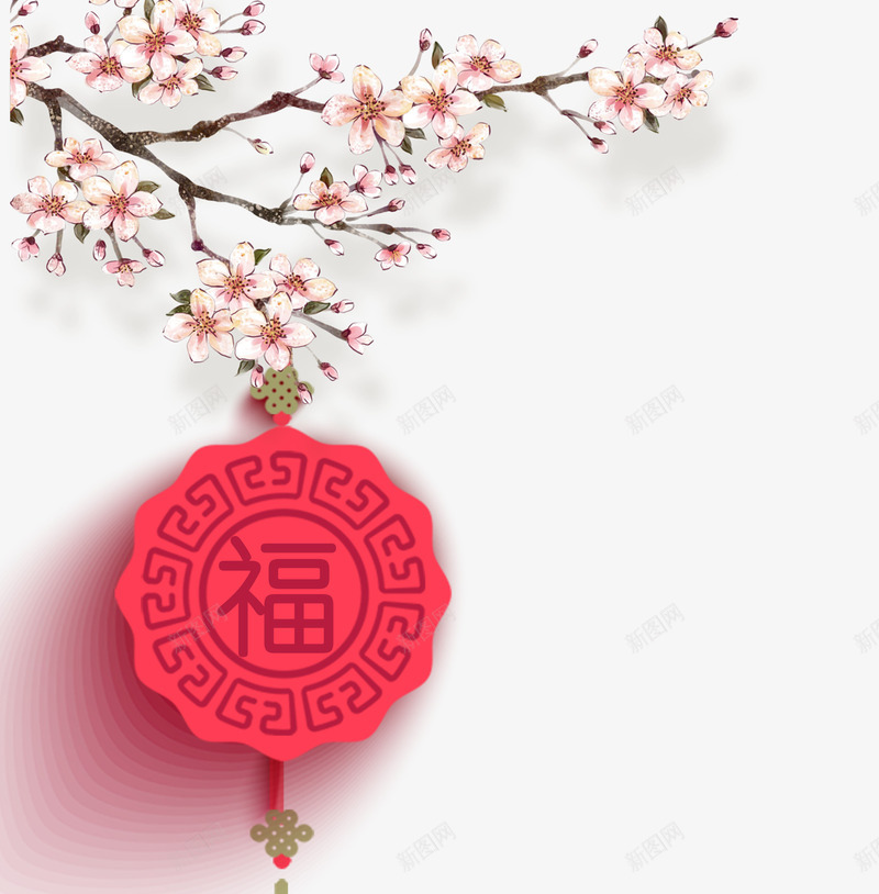 梅花春节中国结png免抠素材_新图网 https://ixintu.com 中国结 喜庆 春节 红色