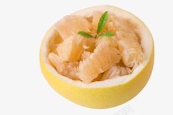 秋冬水果黄色柚皮里的柚子肉高清图片