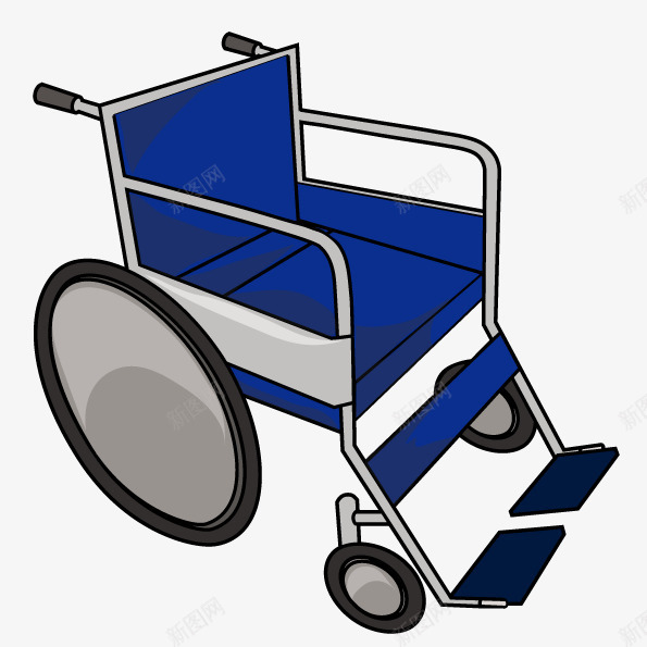 蓝色轮椅png免抠素材_新图网 https://ixintu.com 椅子 残疾 残疾人 车 车轮 轮椅