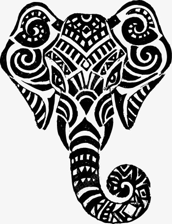泰国大象正脸纹路png免抠素材_新图网 https://ixintu.com 大象 泰国 装饰