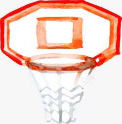 水彩风格篮球框素材