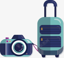 出行物品旅游常备物品相机旅行箱小图标矢矢量图高清图片