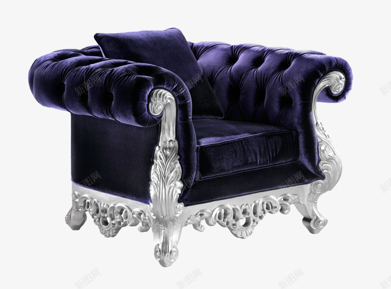 深蓝色沙发椅png免抠素材_新图网 https://ixintu.com 室内 家具 椅子 蓝色