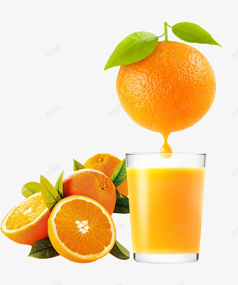 新鲜水果橙子橙汁psd免抠素材_新图网 https://ixintu.com 新鲜 橙子 橙汁 水果 脐橙 饮料 黄色