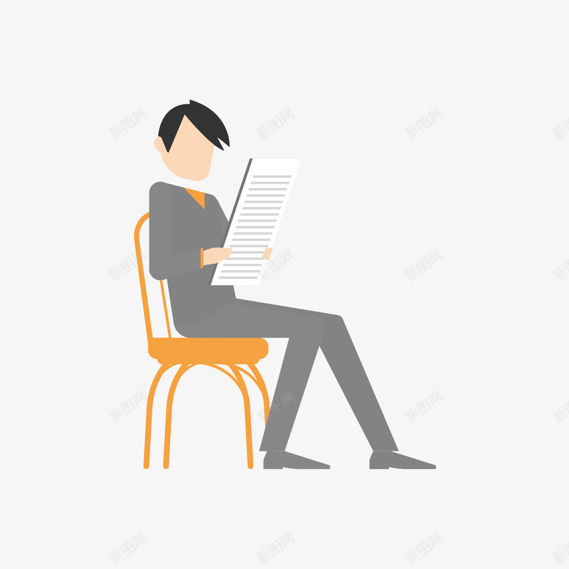 坐在椅子上的人矢量图ai免抠素材_新图网 https://ixintu.com 人 坐在 手绘 椅子 矢量图