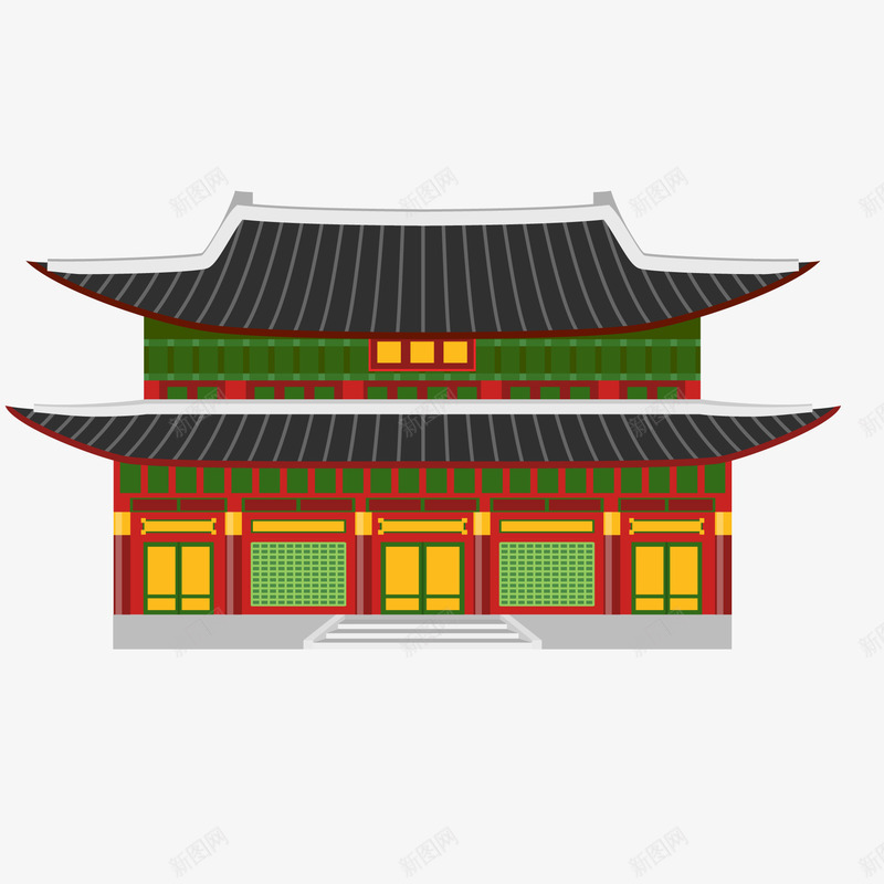 卡通韩国建筑物矢量图ai免抠素材_新图网 https://ixintu.com 寒假旅行 建筑 旅游 旅行 春节出游 韩国 矢量图