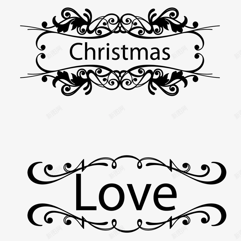 圣诞节艺术字png免抠素材_新图网 https://ixintu.com LOVE字体 圣诞节字体设计 字体设计 花纹装饰艺术字 设计