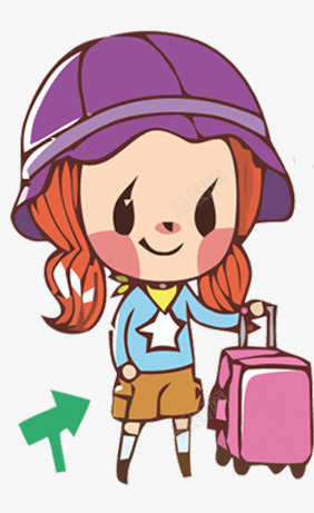 小女孩回家png免抠素材_新图网 https://ixintu.com 卡通人物 小女孩回家 春节回家过年元素 行李箱