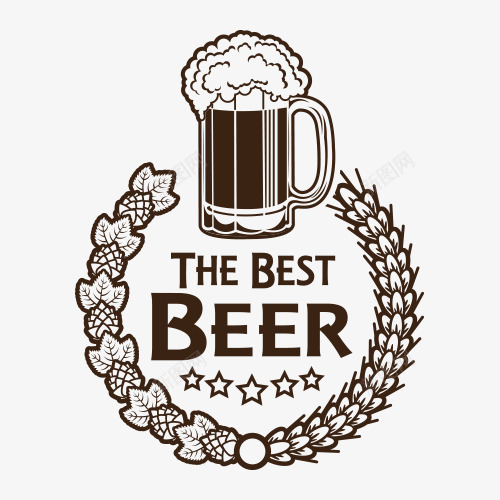啤酒节标签图标png_新图网 https://ixintu.com 啤酒节 图标 标签 欧式 麦穗