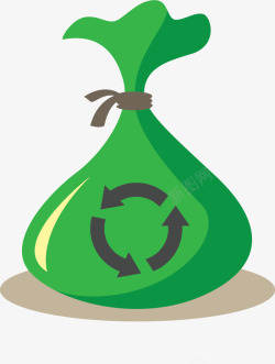 回收袋绿色卡通回收垃圾袋高清图片