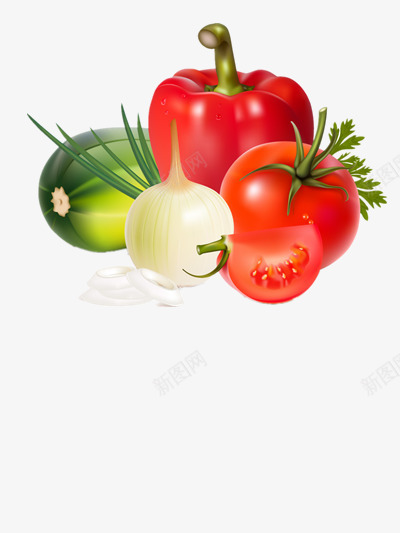 辣椒大蒜和西红柿png免抠素材_新图网 https://ixintu.com 卡通 图片 蔬菜