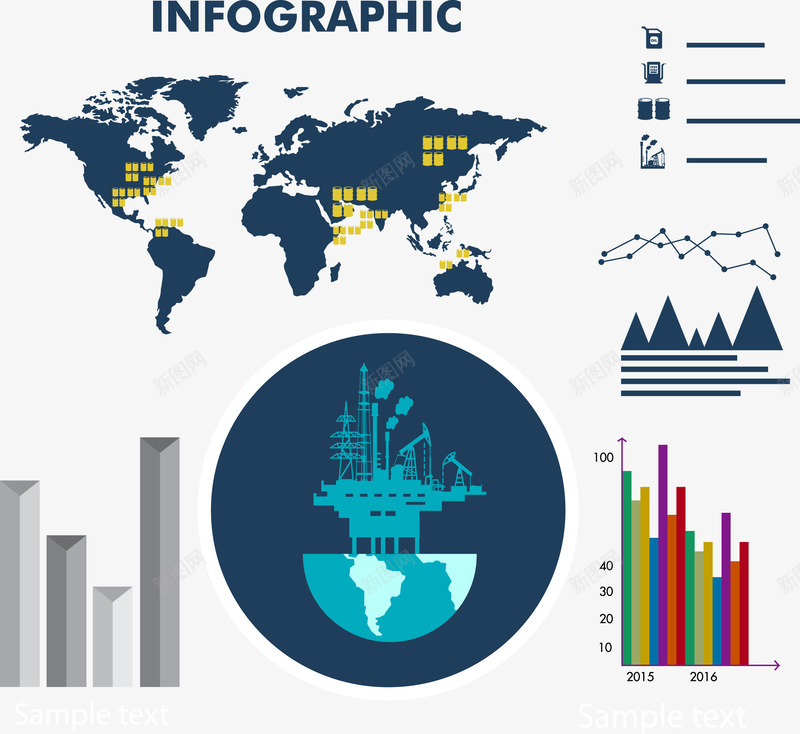 模板图石油地图矢量图ai免抠素材_新图网 https://ixintu.com 业务信息 平台 映射信息 模板 矢量图