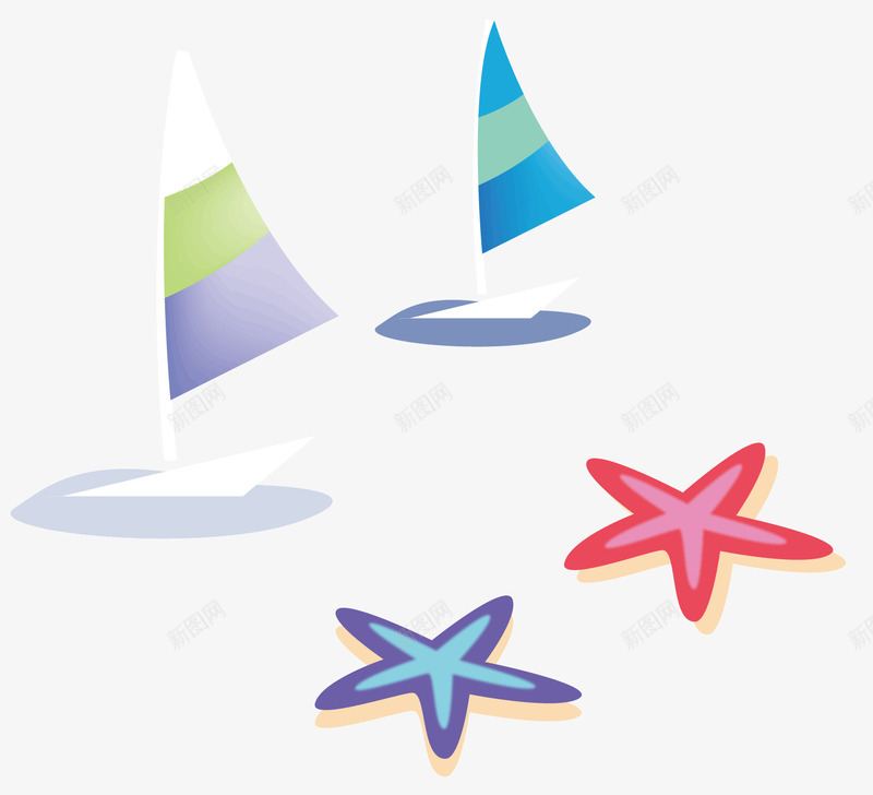 帆船星星矢量图ai免抠素材_新图网 https://ixintu.com 卡通 帆船 彩色帆船 星星 海 矢量元素 装饰 装饰元素 矢量图