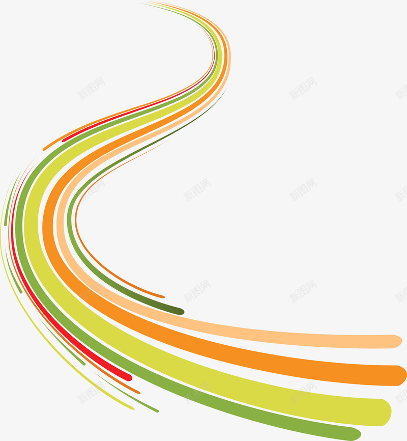 彩色弯曲弧线png免抠素材_新图网 https://ixintu.com 弧线 弯曲 彩色 曲线 科技 科技弧线 线条