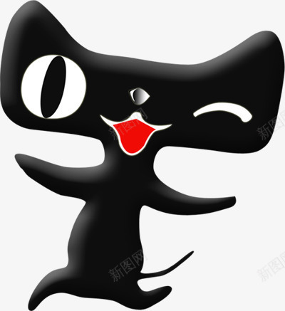 可爱天猫活动卡通黑色天猫小图标png_新图网 https://ixintu.com 卡通 可爱 图标 活动 黑色