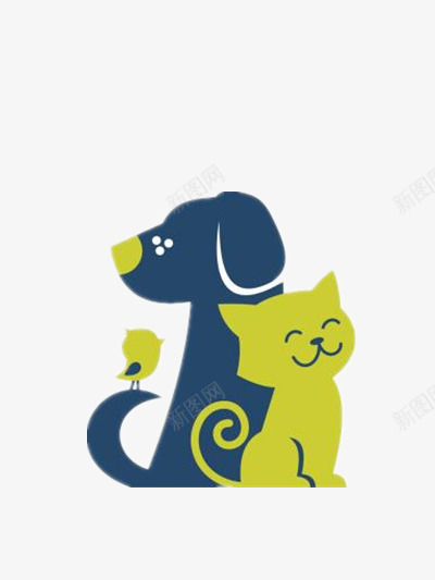 卡通的猫和狗png免抠素材_新图网 https://ixintu.com 优雅猫 可爱 图案 彩色 微笑 素材