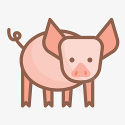 农业养殖业饲养猪矢量图素材
