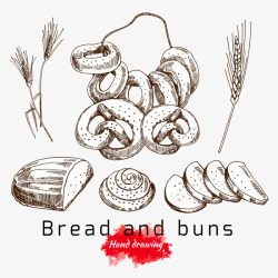 小麦面包圈素材