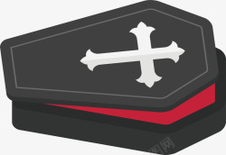 黑色棺材打开的棺木矢量图高清图片