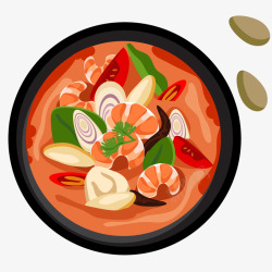 排骨米饭海报手绘面食蔬菜美食罗宋汤元素矢量图高清图片