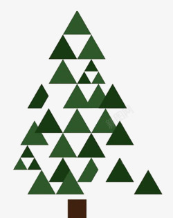绿色三角形圣诞树素材
