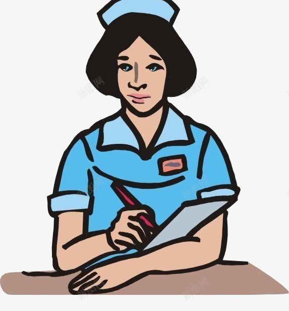 护士工作图png免抠素材_新图网 https://ixintu.com 卡通手绘 护士 蓝色
