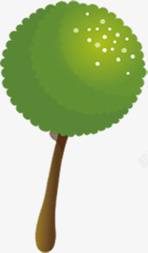 手绘儿童节绿色大树素材