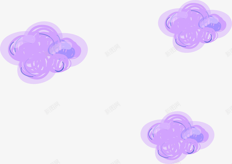 紫色云朵漂浮png免抠素材_新图网 https://ixintu.com AI 云朵 卡通 手绘 漂浮 紫色 紫色云霞 线条 背景