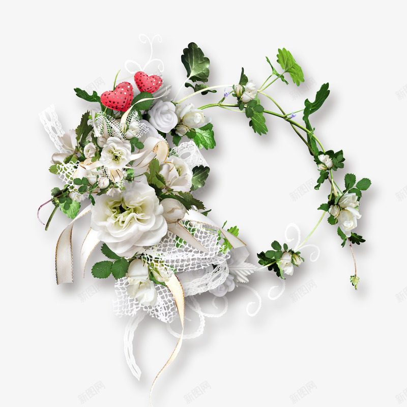 美丽白色花朵装饰png免抠素材_新图网 https://ixintu.com 清新 纯洁 花卉 装饰