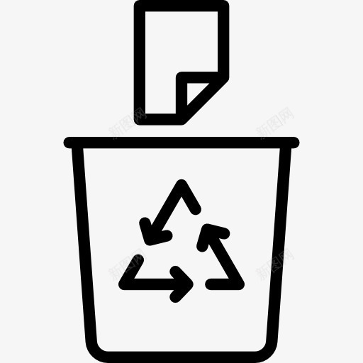 RecyclingBin图标png_新图网 https://ixintu.com 垃圾回收 文件 纸张