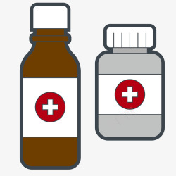 胶囊瓶子卡通医疗药瓶子矢量图高清图片