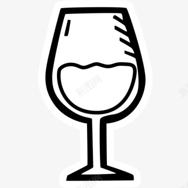 酒饮料庆典喝方酒新的一年的手绘图标图标