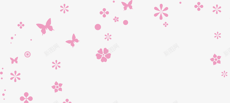 粉色花朵蝴蝶漂浮png免抠素材_新图网 https://ixintu.com AI 底纹 手绘 漂浮 粉色 背景 花朵 蝴蝶