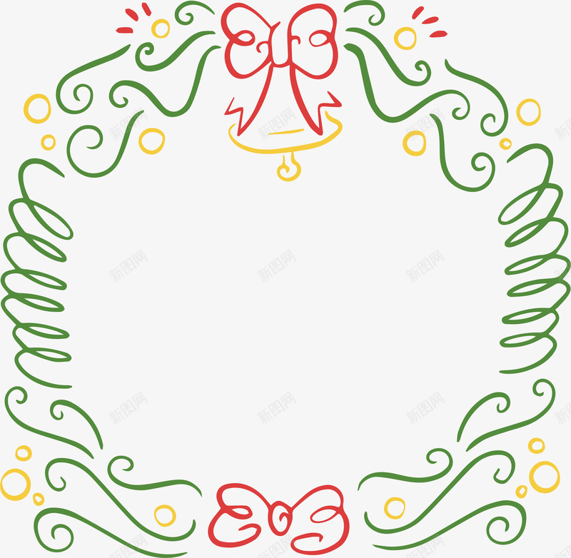 绿色螺旋花纹圣诞边框png免抠素材_新图网 https://ixintu.com 圣诞促销 圣诞节 圣诞边框 彩色线条 矢量png 螺旋线条