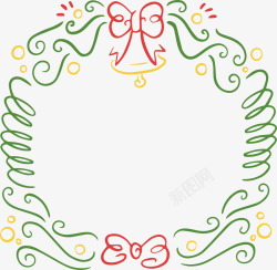 绿色螺旋花纹圣诞边框素材