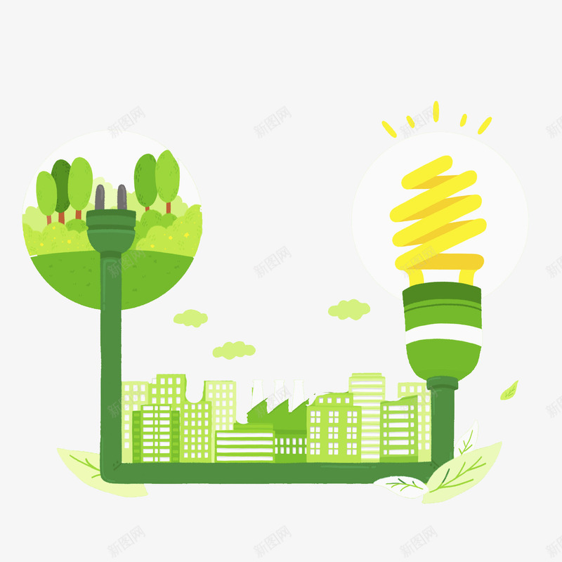 绿色创意城市生态环保海报png免抠素材_新图网 https://ixintu.com 创意设计 城市 建筑 插头 森林 海报 环保 生态 绿色
