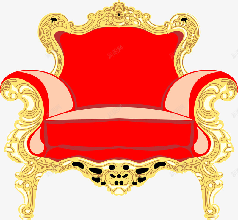 欧式沙发椅png免抠素材_新图网 https://ixintu.com 华丽 家具 椅子 欧式 沙发