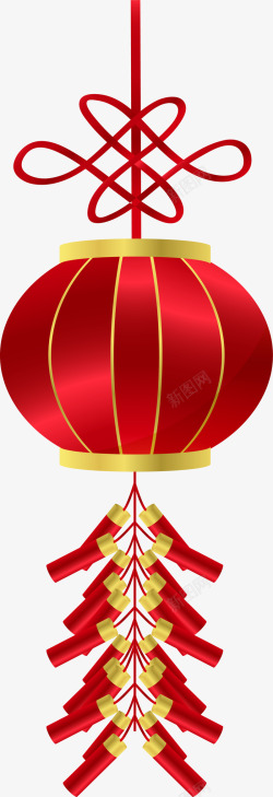 春节红色灯笼挂饰素材