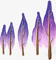 手绘水彩紫色渐变大树png免抠素材_新图网 https://ixintu.com 大树 水彩 渐变 紫色