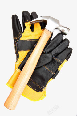 防护手套防护手套和锤子高清图片