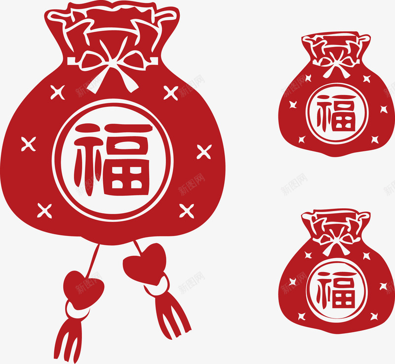 春节新年可爱福袋片png免抠素材_新图网 https://ixintu.com 新年 春节 春节新年可爱福袋矢量图片 矢量可爱 矢量图片