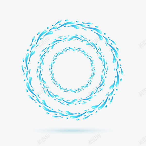 蓝色圆形的水滴圆环png免抠素材_新图网 https://ixintu.com 卡通手绘 圆环 水波纹 水滴 水滴圆环 蓝色 蓝色水滴 装饰图