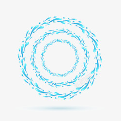 水波纹图蓝色圆形的水滴圆环高清图片
