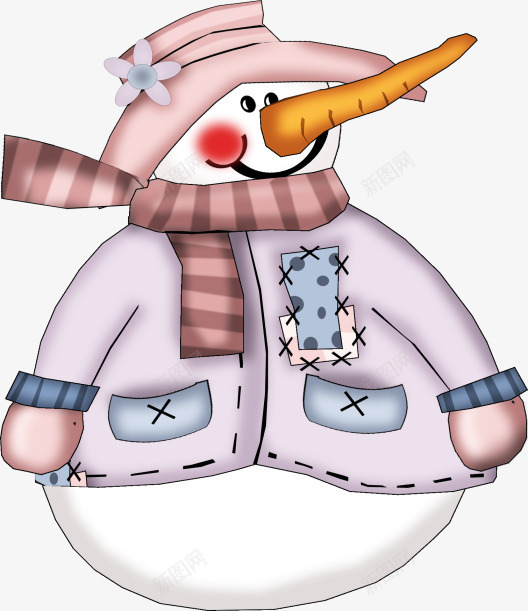 穿衣服的雪人png免抠素材_新图网 https://ixintu.com 卡通 可爱 雪人 雪娃娃