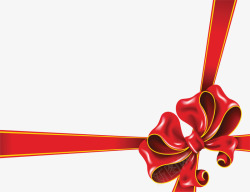 红色手绘圣诞节蝴蝶结素材