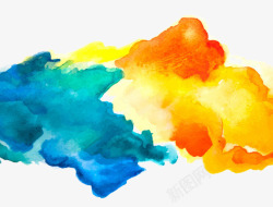 彩色模煳横幅飘浮彩云高清图片