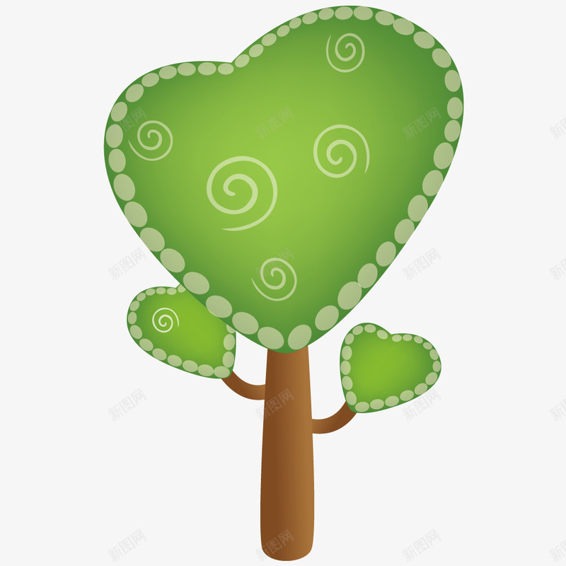 爱心形状的大树png免抠素材_新图网 https://ixintu.com 创意 卡通 手绘 树木 植物 爱心 绿化